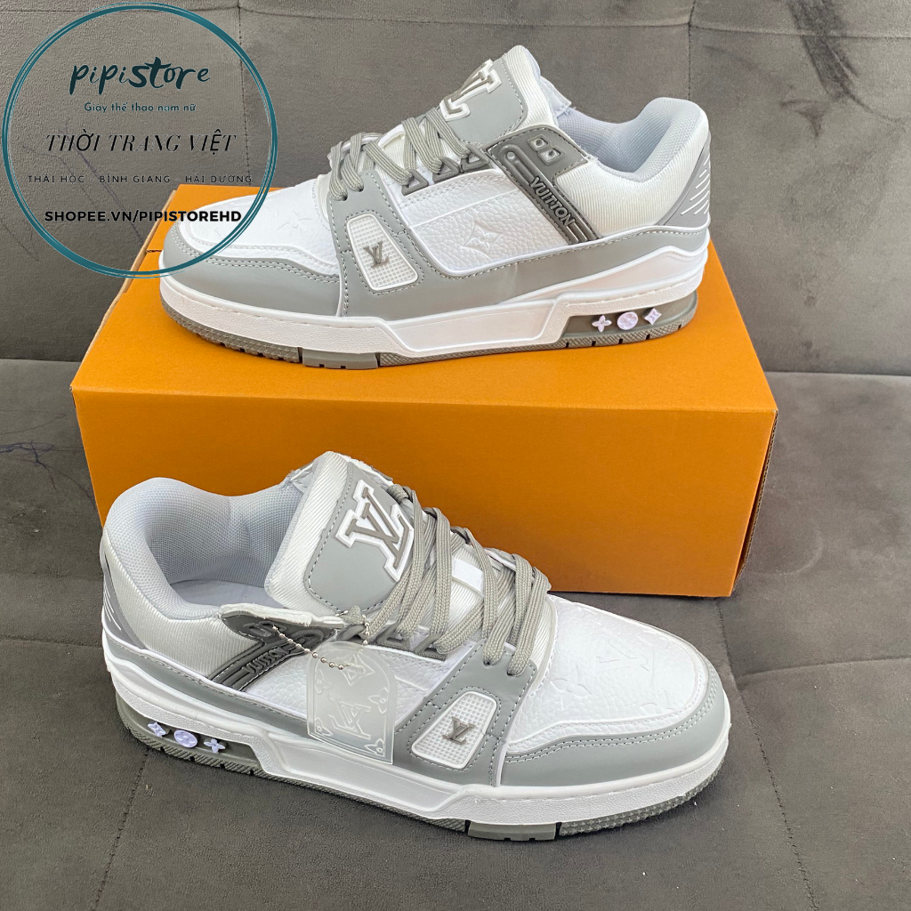 Giày thể thao Lv xám đen, louis vuiton Gray Black. size 36-43