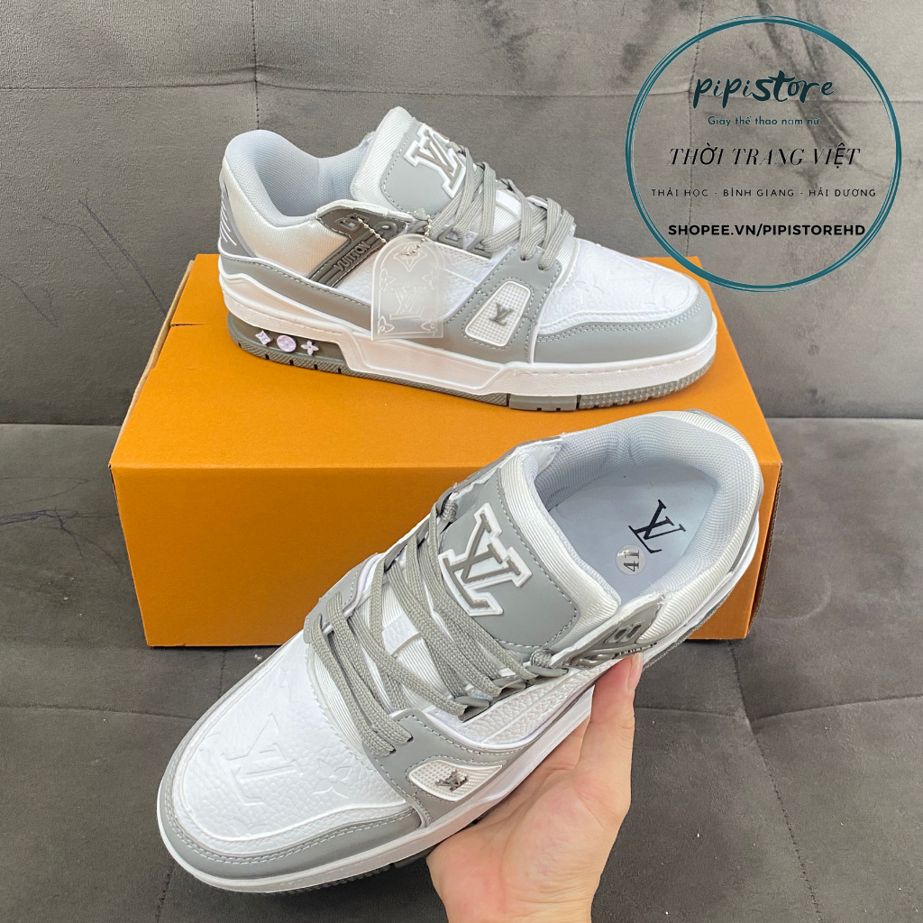 Giày thể thao Lv xám đen, louis vuiton Gray Black. size 36-43