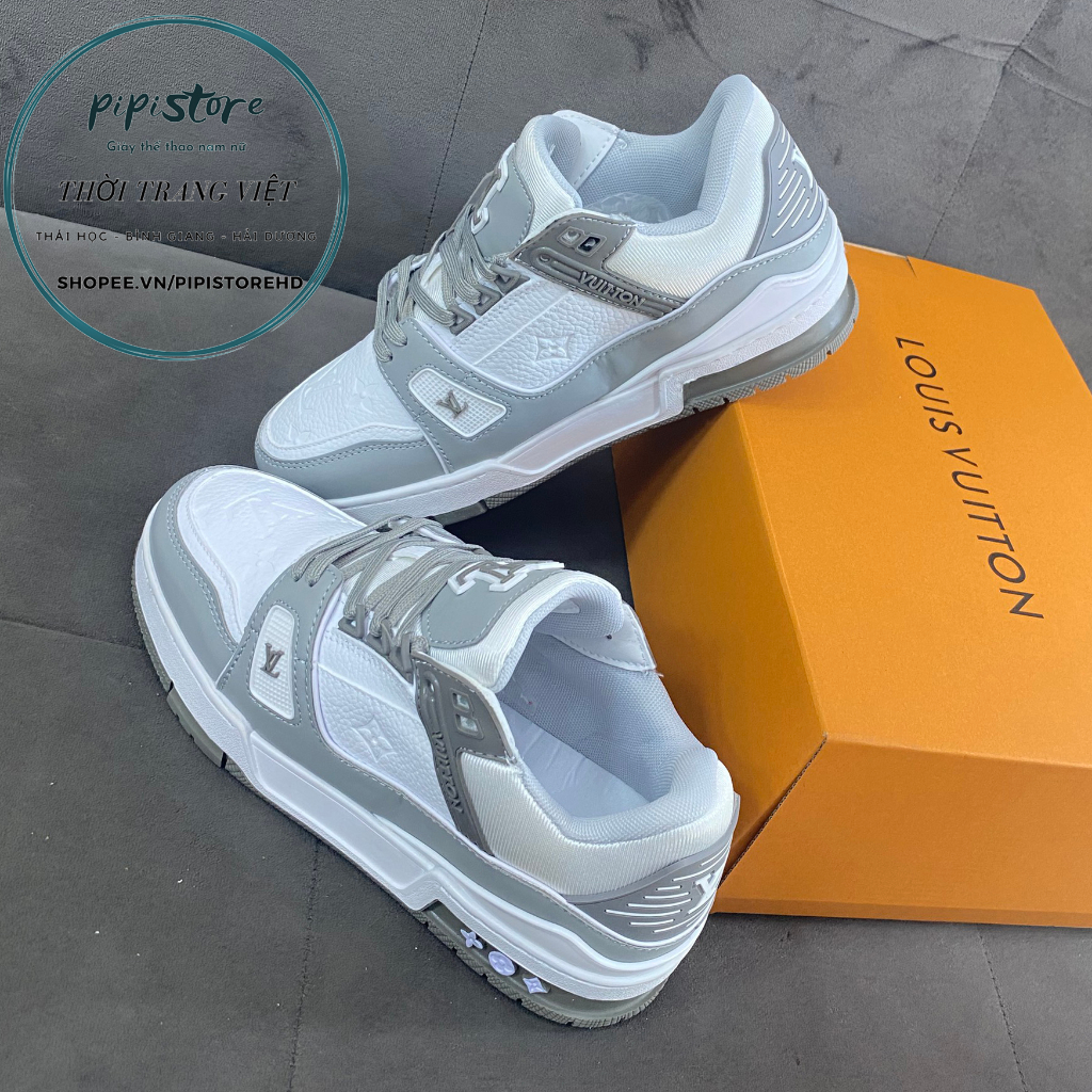 Giày thể thao Lv xám đen, louis vuiton Gray Black. size 36-43