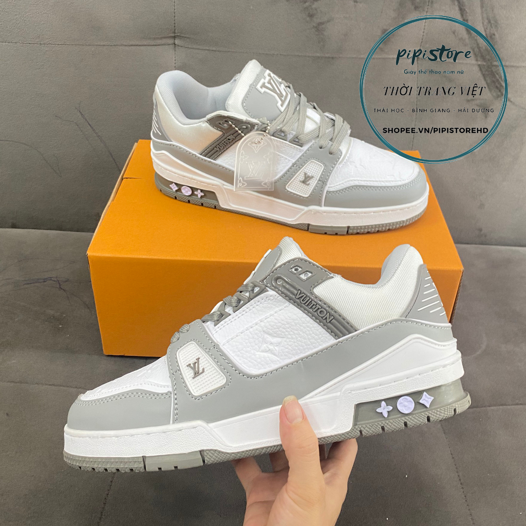 Giày thể thao Lv xám đen, louis vuiton Gray Black. size 36-43