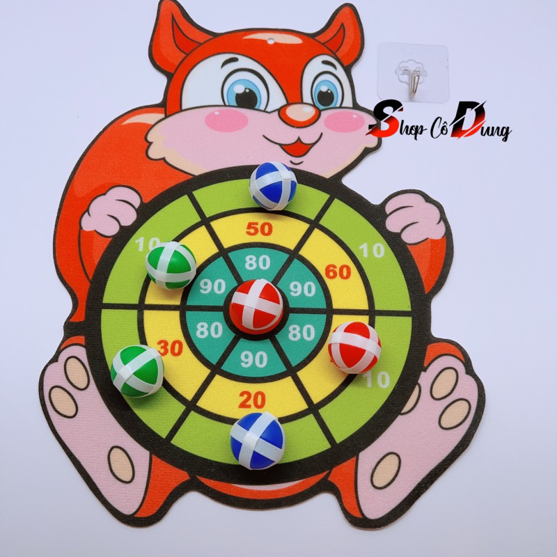 Đồ chơi bảng phi tiêu bóng dính đã kèm 3 bóng chọn hình ngỗ nghĩnh cho bé vận động và luyện mắt luyện tay