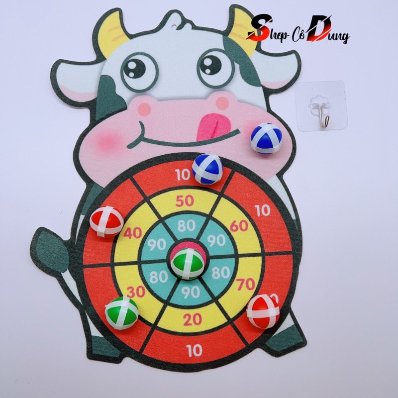 Đồ chơi bảng phi tiêu bóng dính đã kèm 3 bóng chọn hình ngỗ nghĩnh cho bé vận động và luyện mắt luyện tay