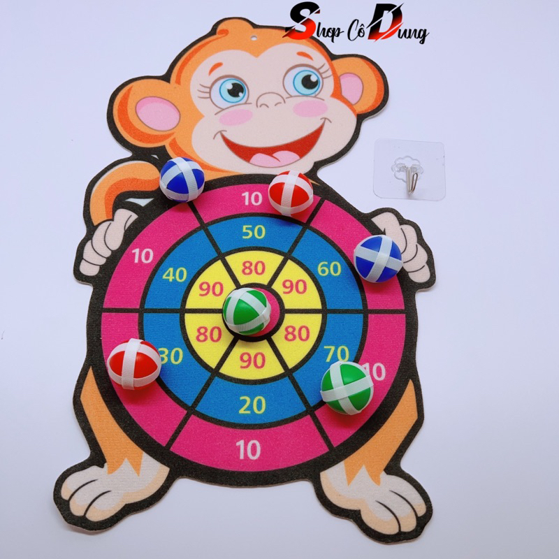 Đồ chơi bảng phi tiêu bóng dính đã kèm 3 bóng chọn hình ngỗ nghĩnh cho bé vận động và luyện mắt luyện tay