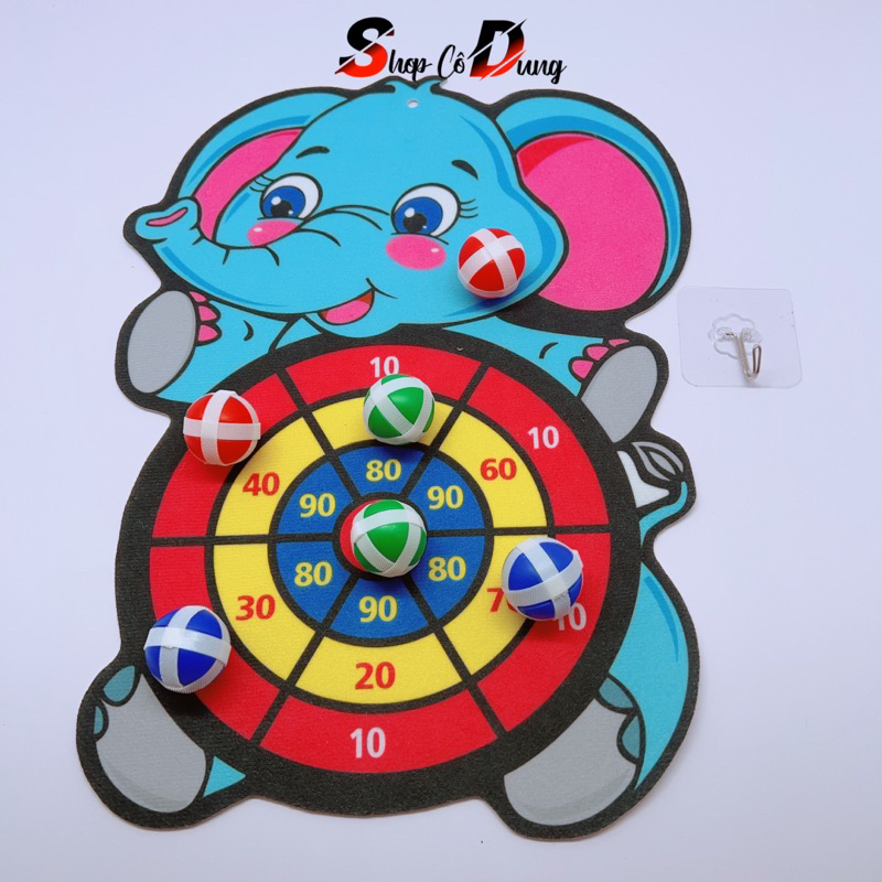 Đồ chơi bảng phi tiêu bóng dính đã kèm 3 bóng chọn hình ngỗ nghĩnh cho bé vận động và luyện mắt luyện tay