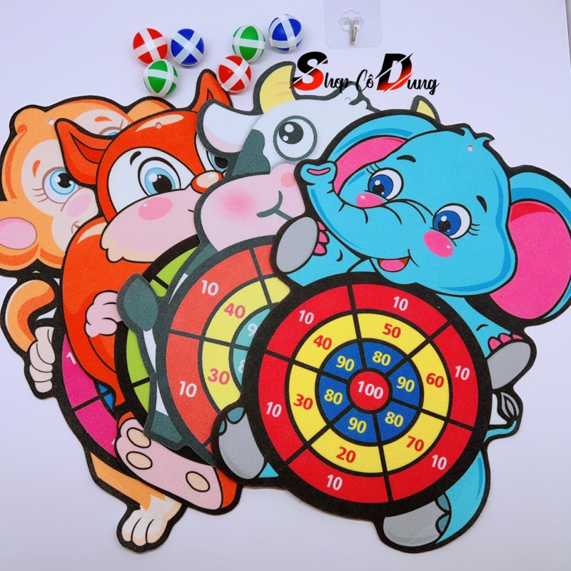 Đồ chơi bảng phi tiêu bóng dính đã kèm 3 bóng chọn hình ngỗ nghĩnh cho bé vận động và luyện mắt luyện tay