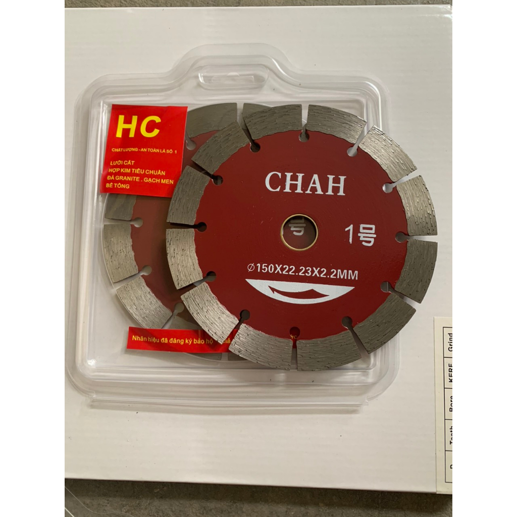 Lưỡi cắt gạch, cắt bê tông, cắt đá 114, 125, 150, 180, 230 CHAH