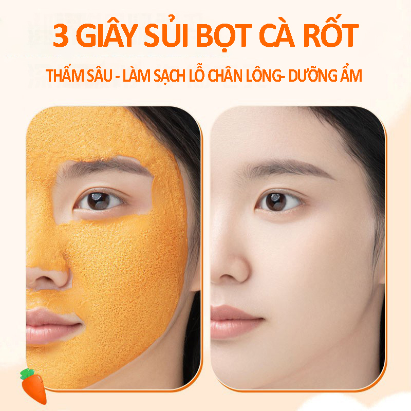 Mặt nạ giấy sủi bọt cà rốt  giảm mụn dưỡng da chống lão hóa dưỡng ẩm trắng da BIGSALEMART M25