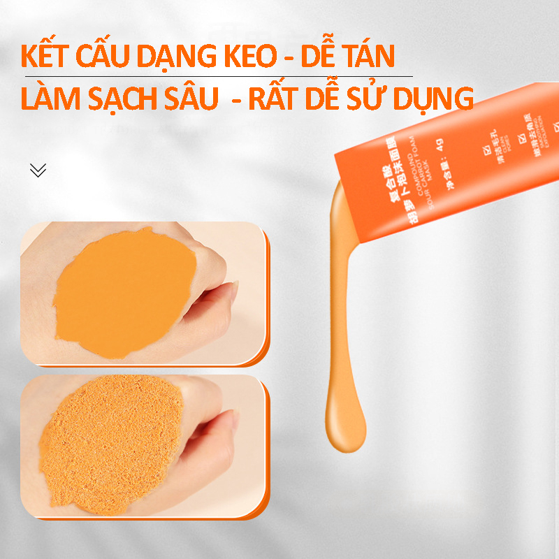 Mặt nạ giấy sủi bọt cà rốt  giảm mụn dưỡng da chống lão hóa dưỡng ẩm trắng da BIGSALEMART M25