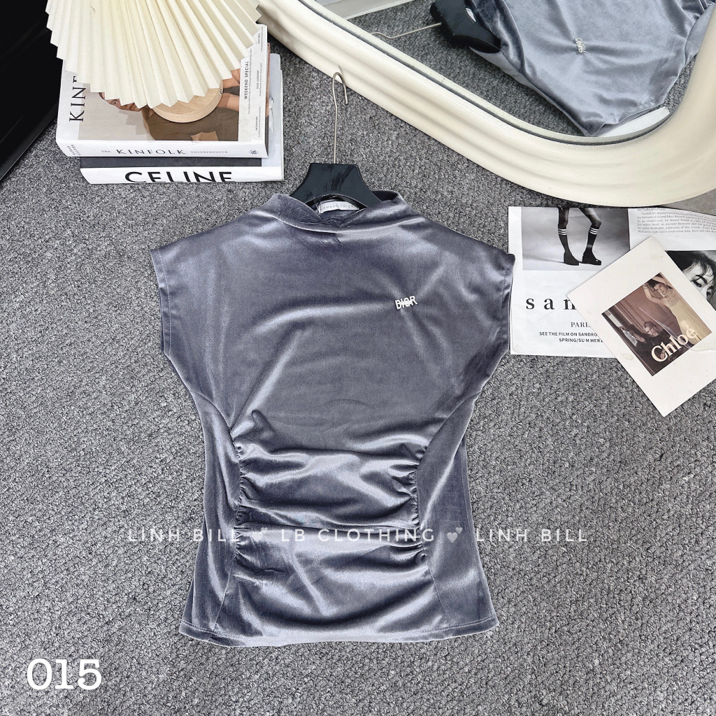 Áo nhung cổ leo kèm tang DI . O AT56