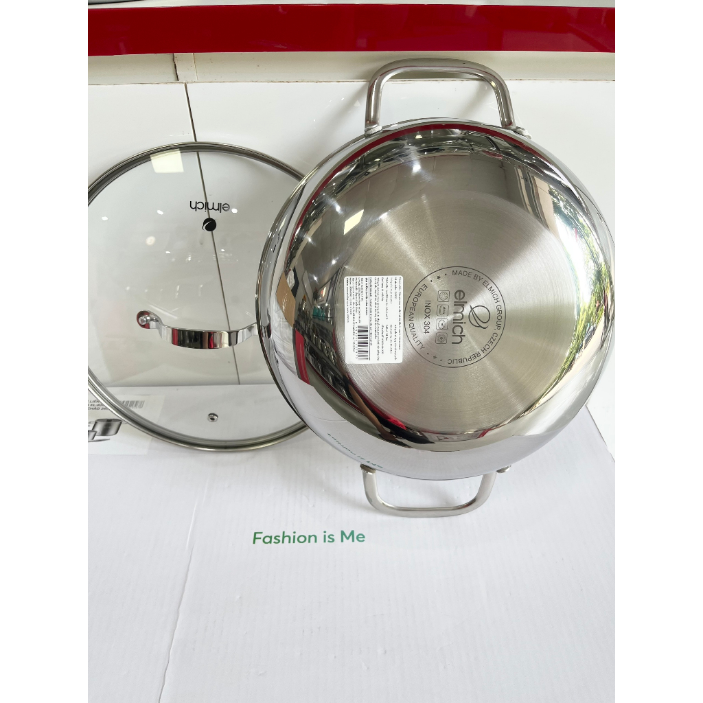 Chảo xào inox cao cấp 3 lớp đáy liền Elmich Trimax EL-3798 size 30cm