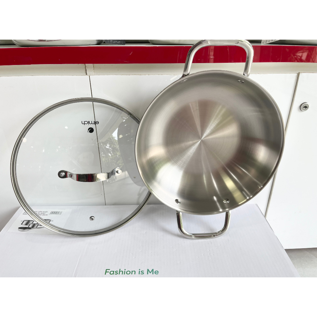 Chảo xào inox cao cấp 3 lớp đáy liền Elmich Trimax EL-3798 size 30cm
