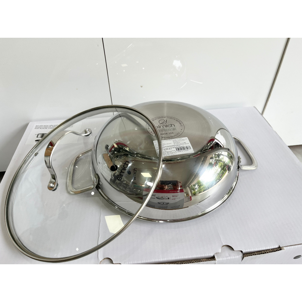 Chảo xào inox cao cấp 3 lớp đáy liền Elmich Trimax EL-3798 size 30cm