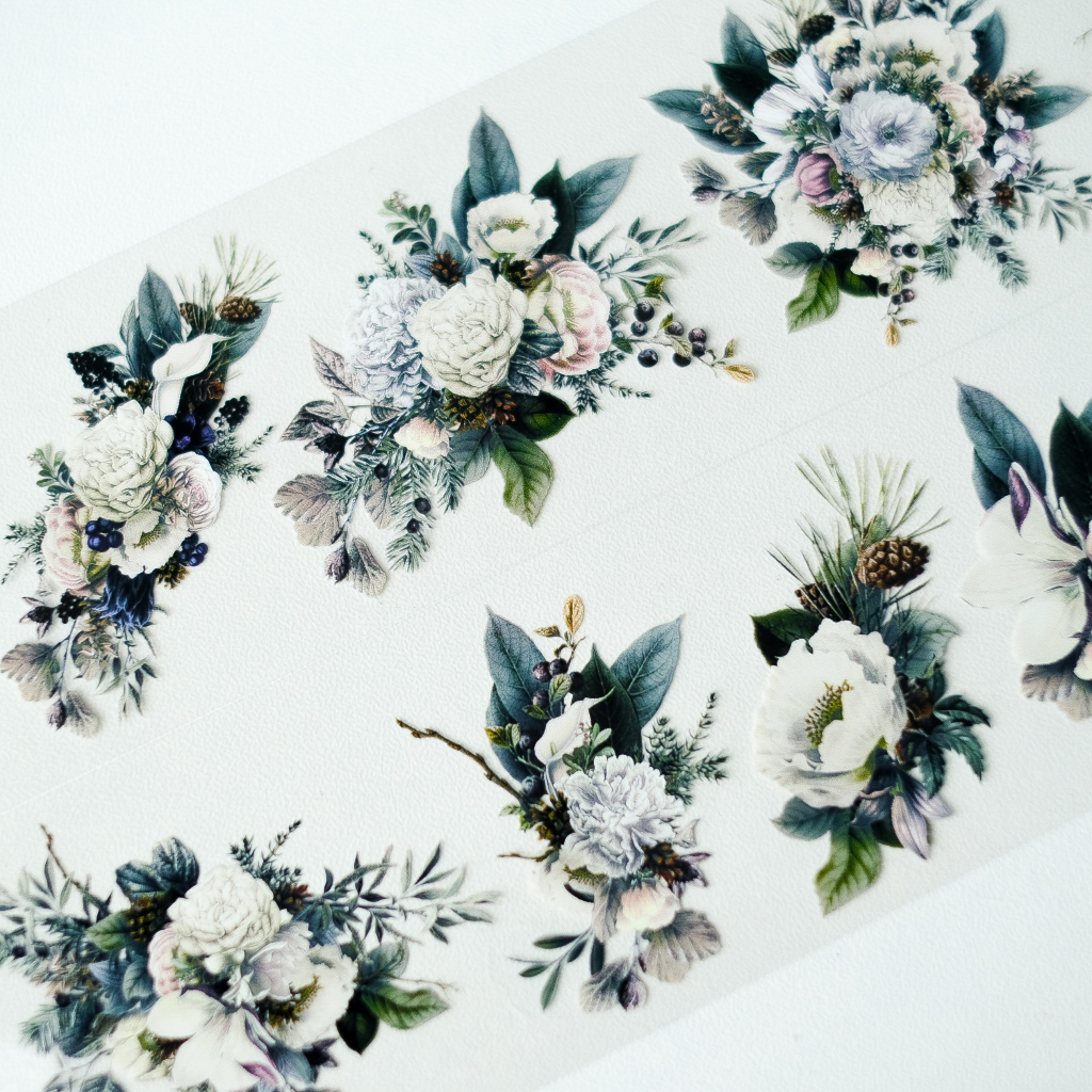 Meohime 𓃠 Băng dán PET tape hoa tone lạnh