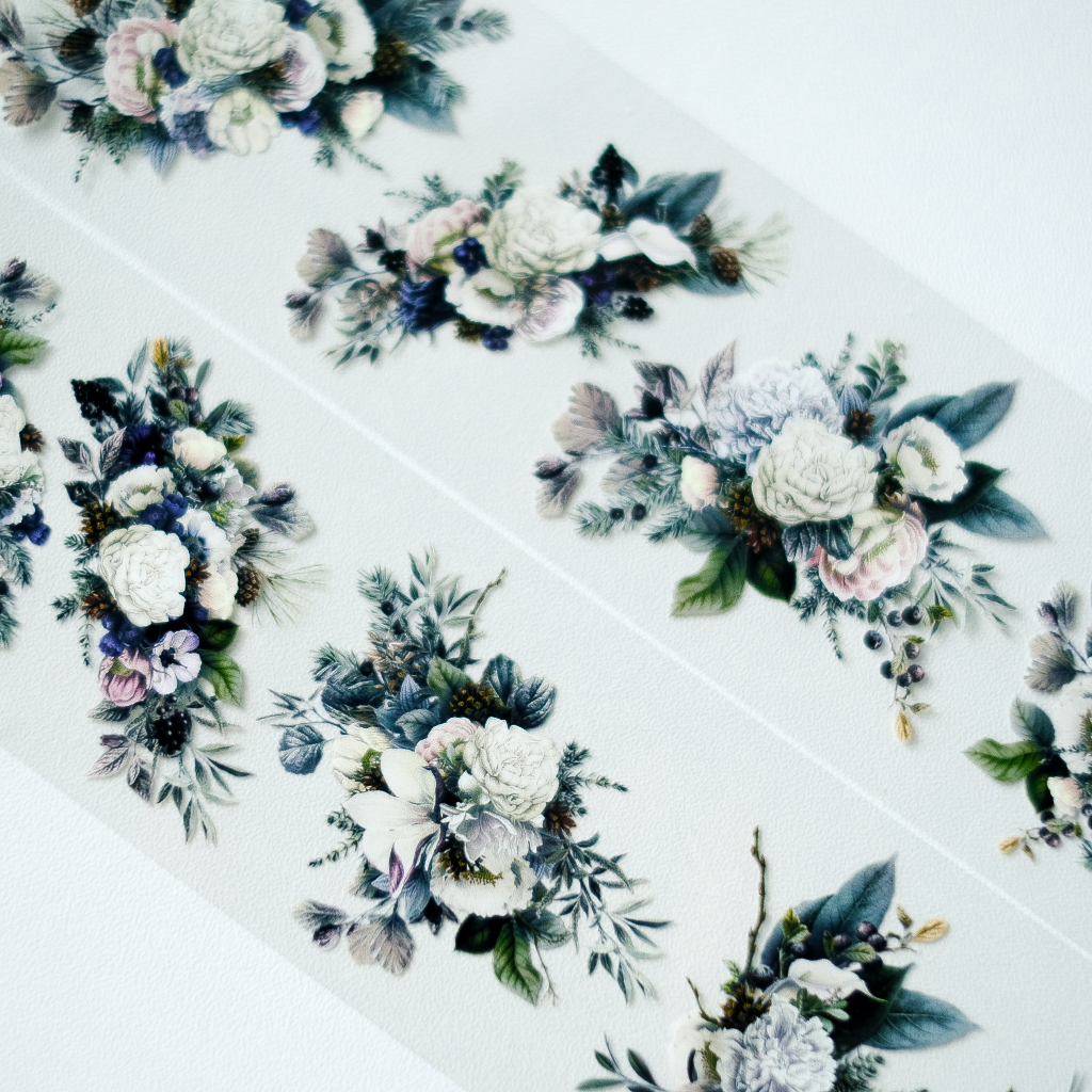 Meohime 𓃠 Băng dán PET tape hoa tone lạnh