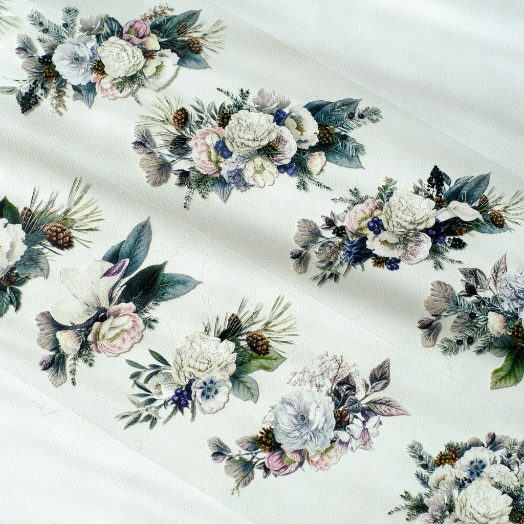 Meohime 𓃠 Băng dán PET tape hoa tone lạnh