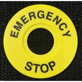 Tem mác dừng khẩn cấp EMERGENCY STOP phi 22 EMERGENCY STOP