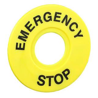 Tem mác dừng khẩn cấp EMERGENCY STOP phi 22 EMERGENCY STOP