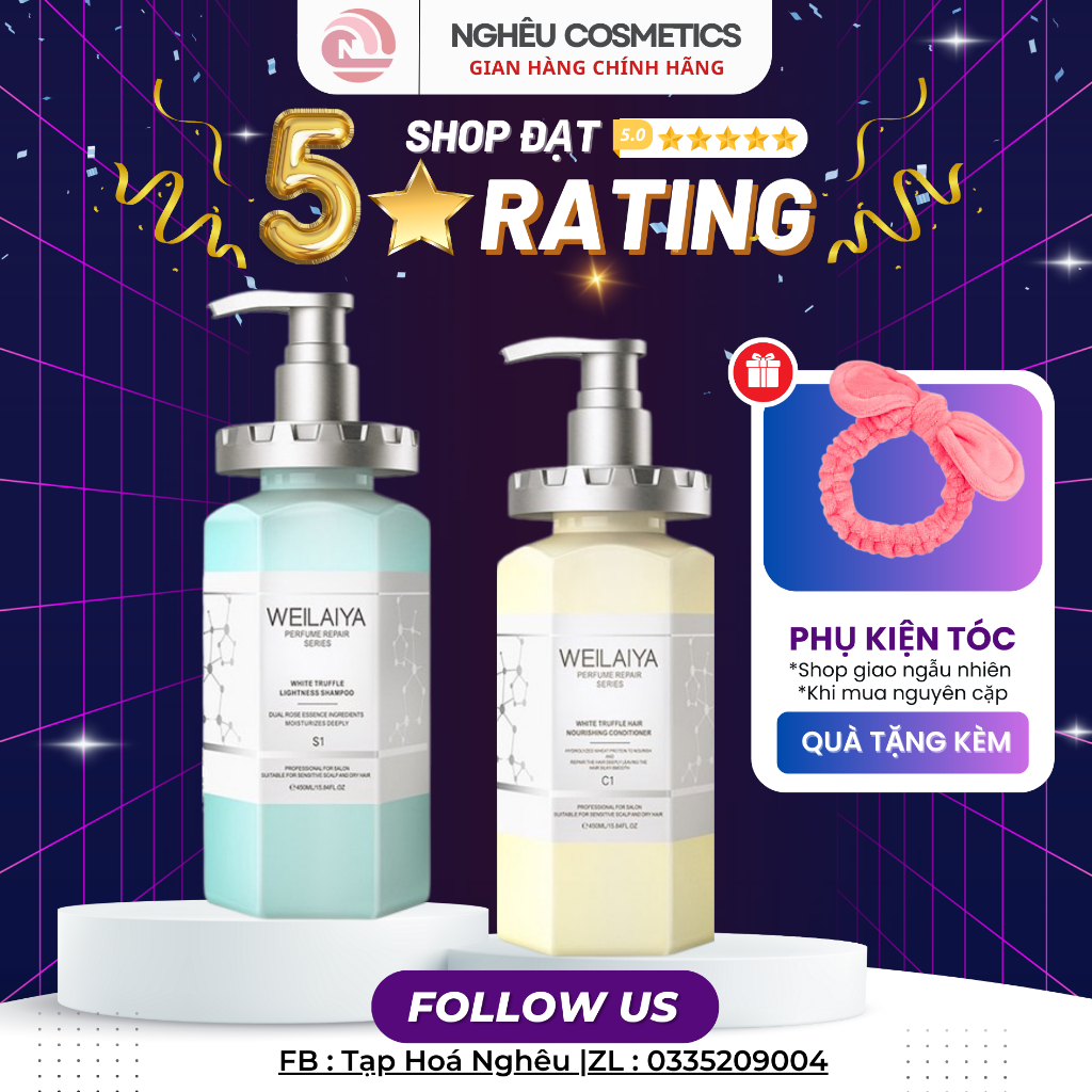 Bộ Dầu Gội Xả Nấm Truffle Waylaiya Phục Hồi Tóc Bóng Mượt Giảm Gãy Rụng Cho Da Đầu Dầu