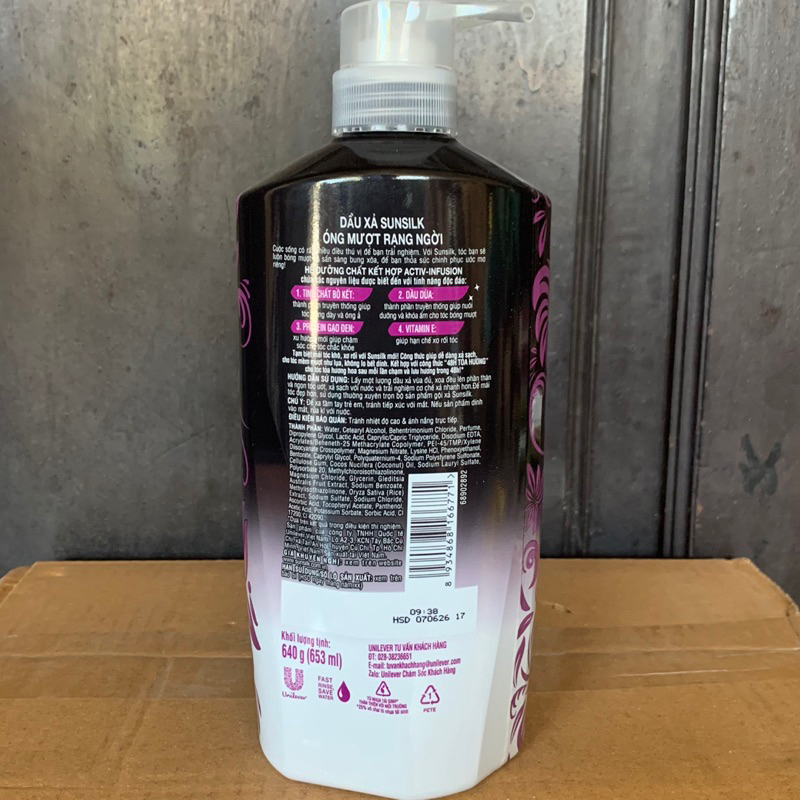 Gội Xả Sunsilk Bồ Kết Óng Mượt Rạng Ngời 900g và 640g