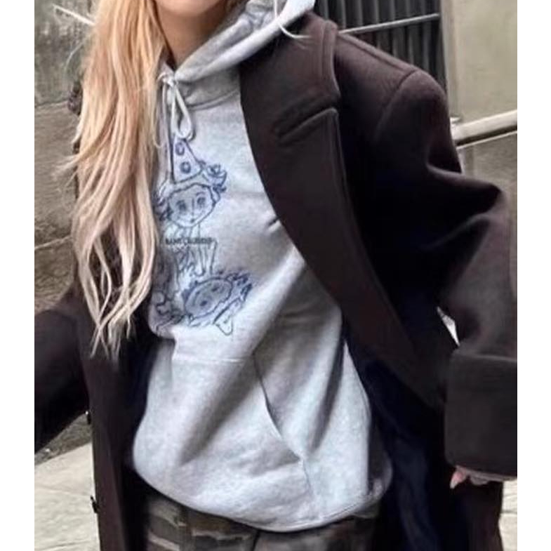 Áo hoodie xám Rosé Blackpink thần tượng Kpop