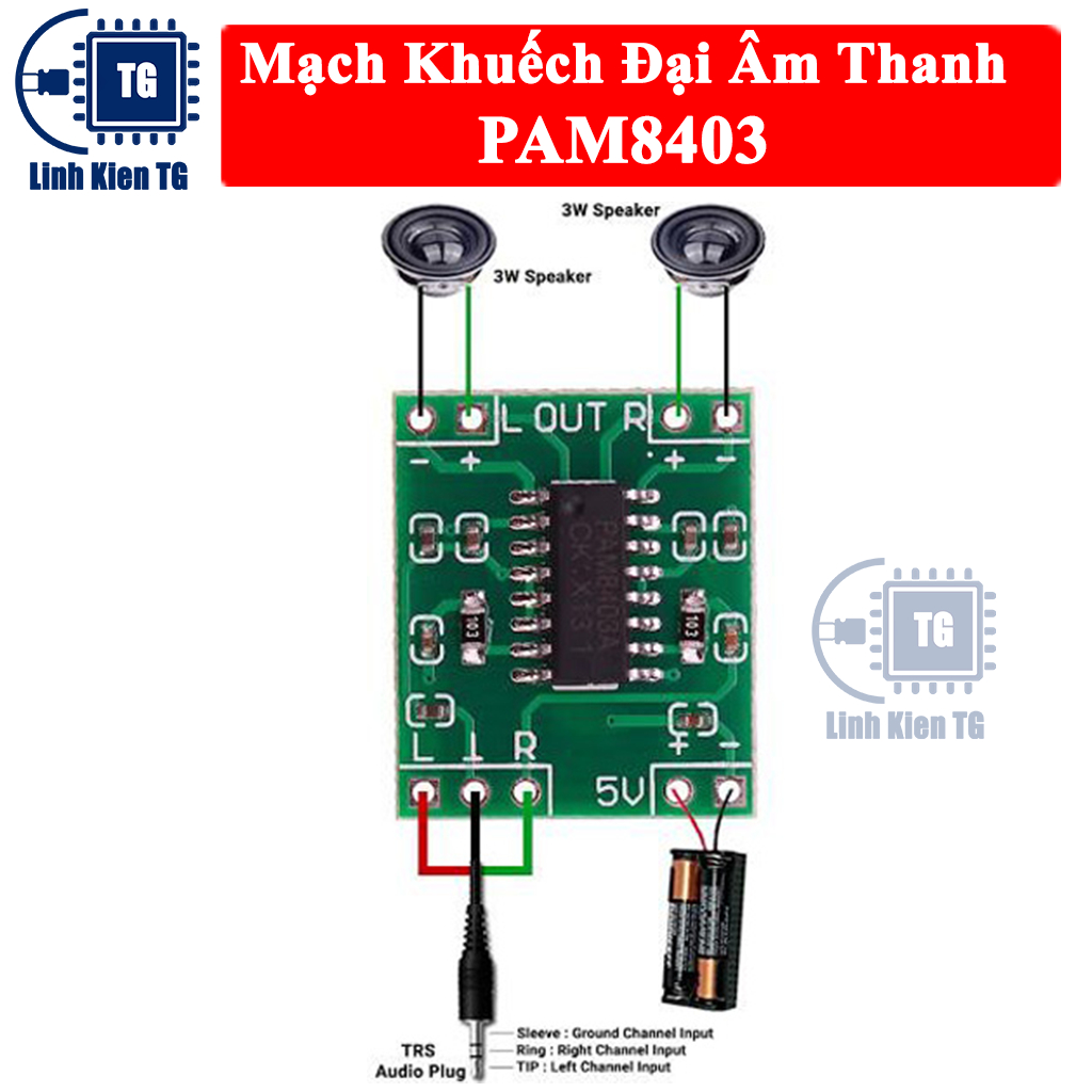 Mạch Khuếch Đại Âm Thanh PAM8403 2x3W 2.5V-5.5V nguồn USB 2 kênh