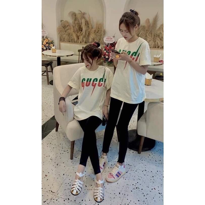 Áo Thun GUCCl Tia Sét In Chuyển Nhiệt Chất Liệu Cotton Cao Cấp Form Unisex Siêu Đẹp 2023 - Áo Thun Cotton Cao Cấp