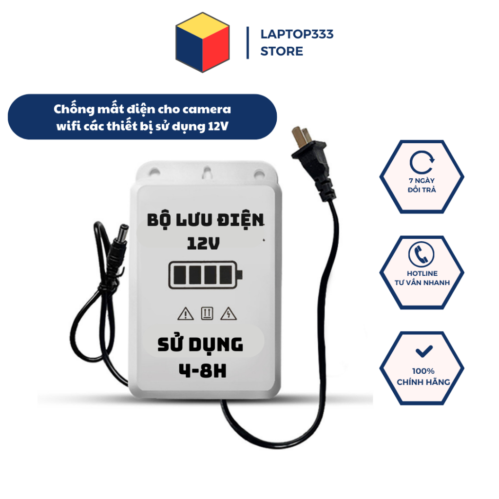 Bộ lưu nguồn 12v chống mất điện dùng cho camera wifi ups 12v