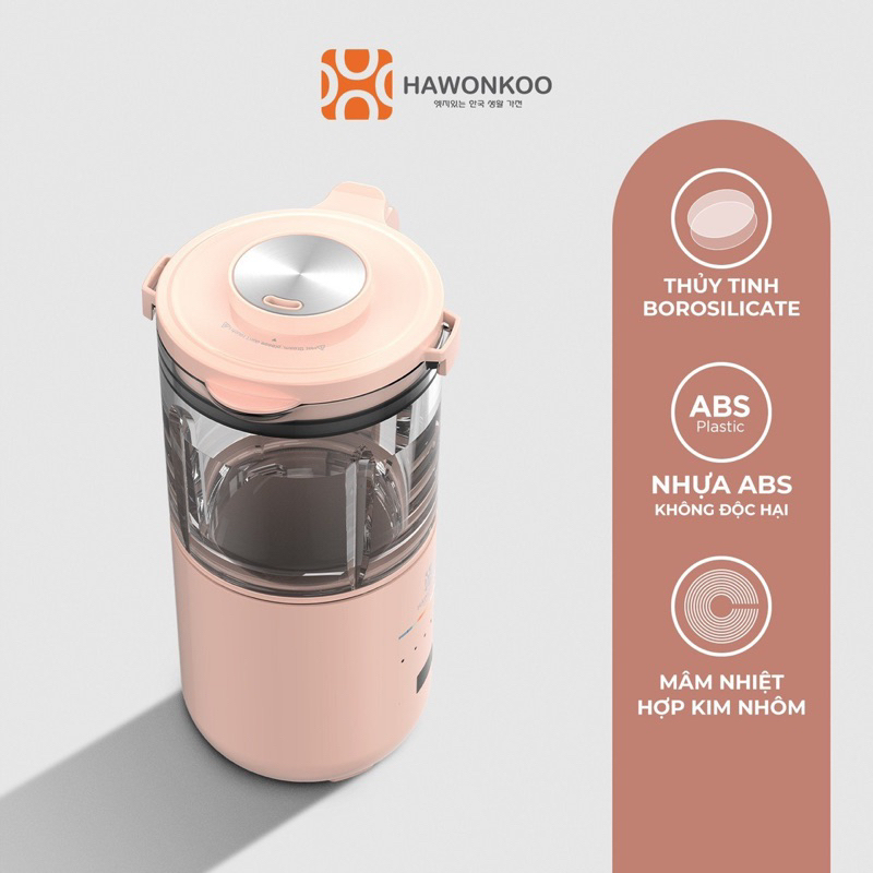 Máy làm sữa hạt đa năng Hawonkoo SMH-120 6in1 1.2L - Hàng chính hãng - Bảo hành 12 tháng - Thương hiệu Hàn Quốc