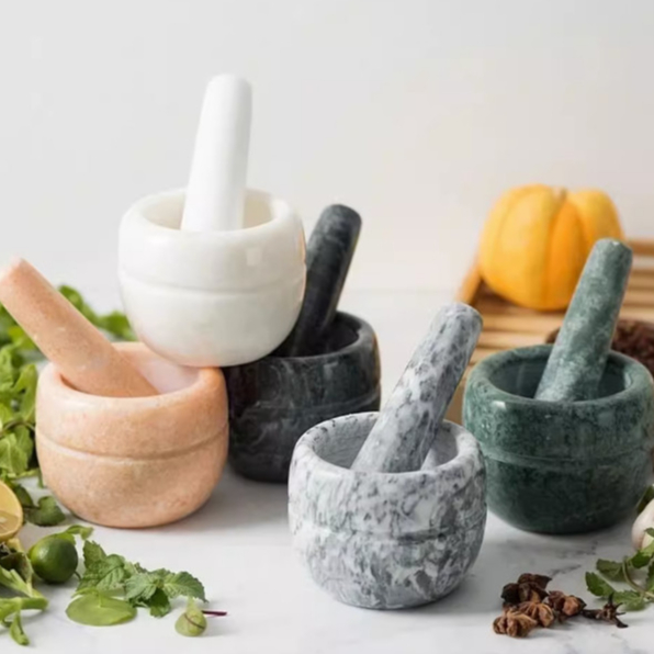 [Sẵn đen] Bộ Cối Đá Nguyên Khối Tiện Dụng - Cối đá gia đình Cao cấp - Hàng Nhập