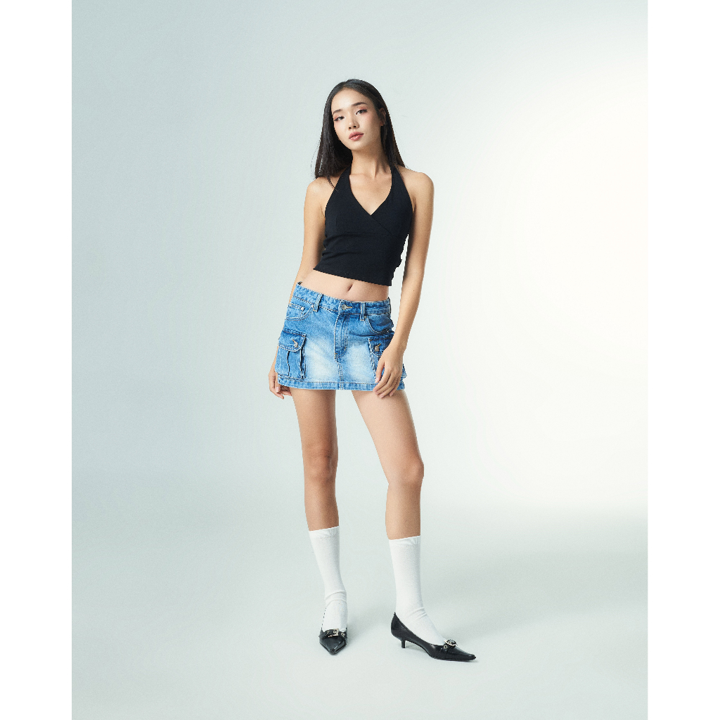 Chân Váy Jeans Nữ Túi Hộp PRADIES Cargo Denim Skirt