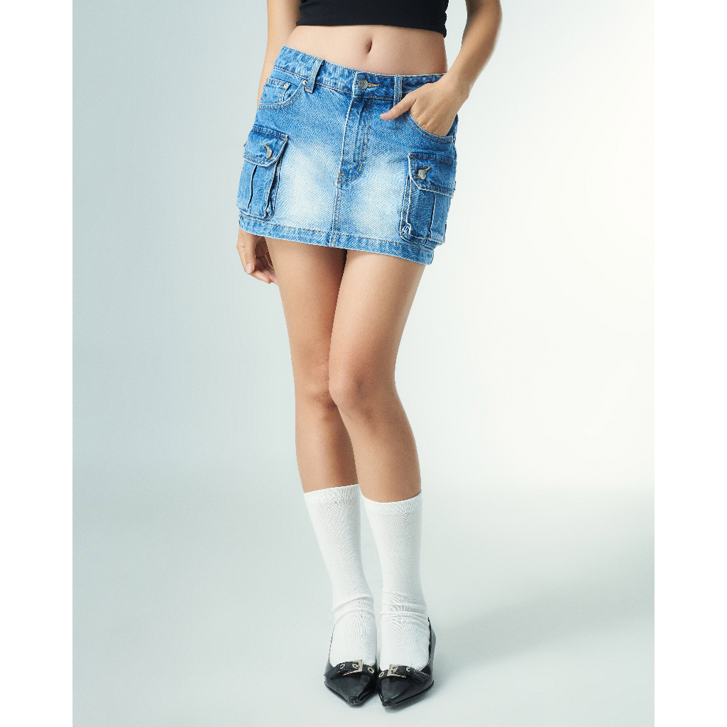 Chân Váy Jeans Nữ Túi Hộp PRADIES Cargo Denim Skirt