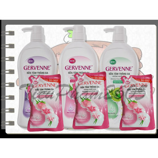 Sữa tắm gervenne 900ml tăng túi 380g.
