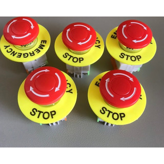 Tem mác dừng khẩn cấp EMERGENCY STOP phi 22 EMERGENCY STOP