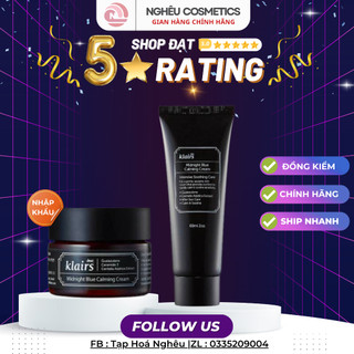 Kem Dưỡng Ẩm Klairs Phục Hồi Da Nhạy Cảm Trẻ Hoá Da Midnight Blue Calming Cream 30ML-60ML Nhập Khẩu Chính Hãng