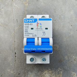 Aptomat mcb 2p 32a chint nxb-63 c32 - át điện mcb 2p c32 chính hãng chint - aptomat tự động