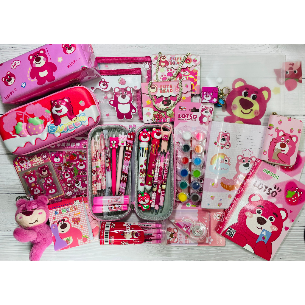 Bóp Bút Gấu Dâu 3D, Bóp Bút Hoạt Hình Dễ Thương 3D, Hộp Bút Bé Trai, Dụng Cụ Học Tập Hộp Bút Gấu Dâu