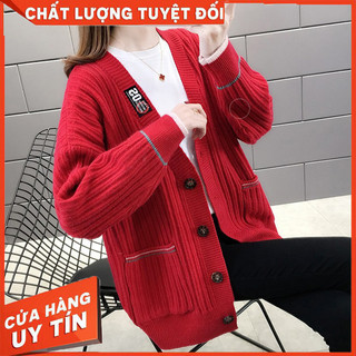 Áo Khoác Len Cadigan Nữ Cổ Tim V Phong Cách Ulzzang Hàn Quốc Đẹp