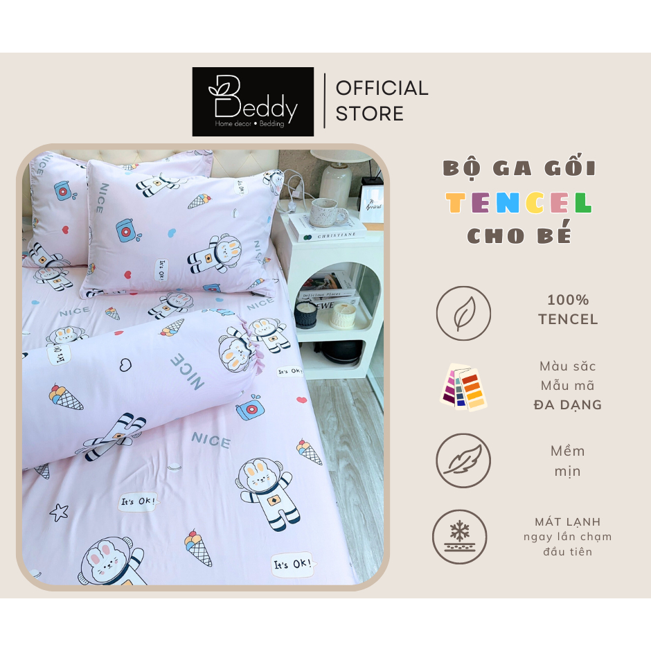 Bộ ga gối Tencel Modal 4 món cho bé