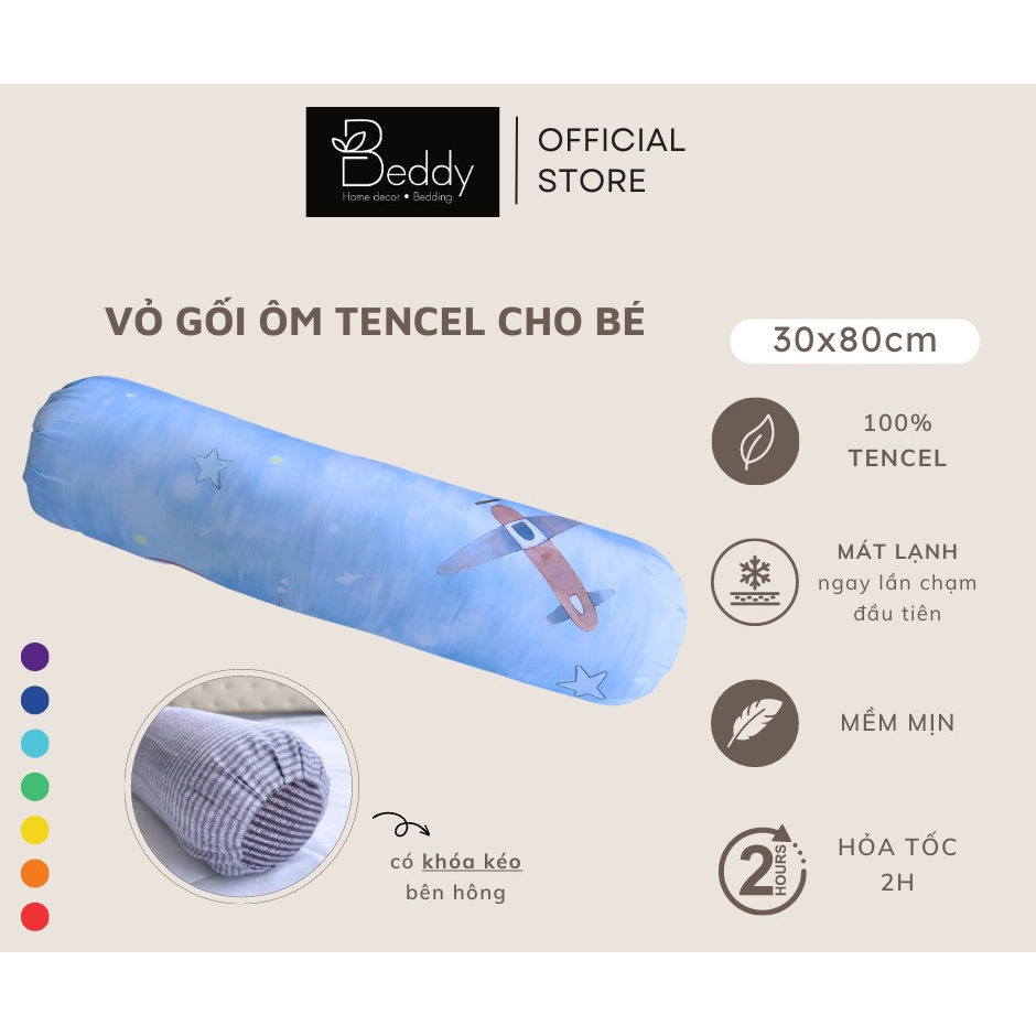 Vỏ Gối Ôm Tencel cho bé 30x80cm