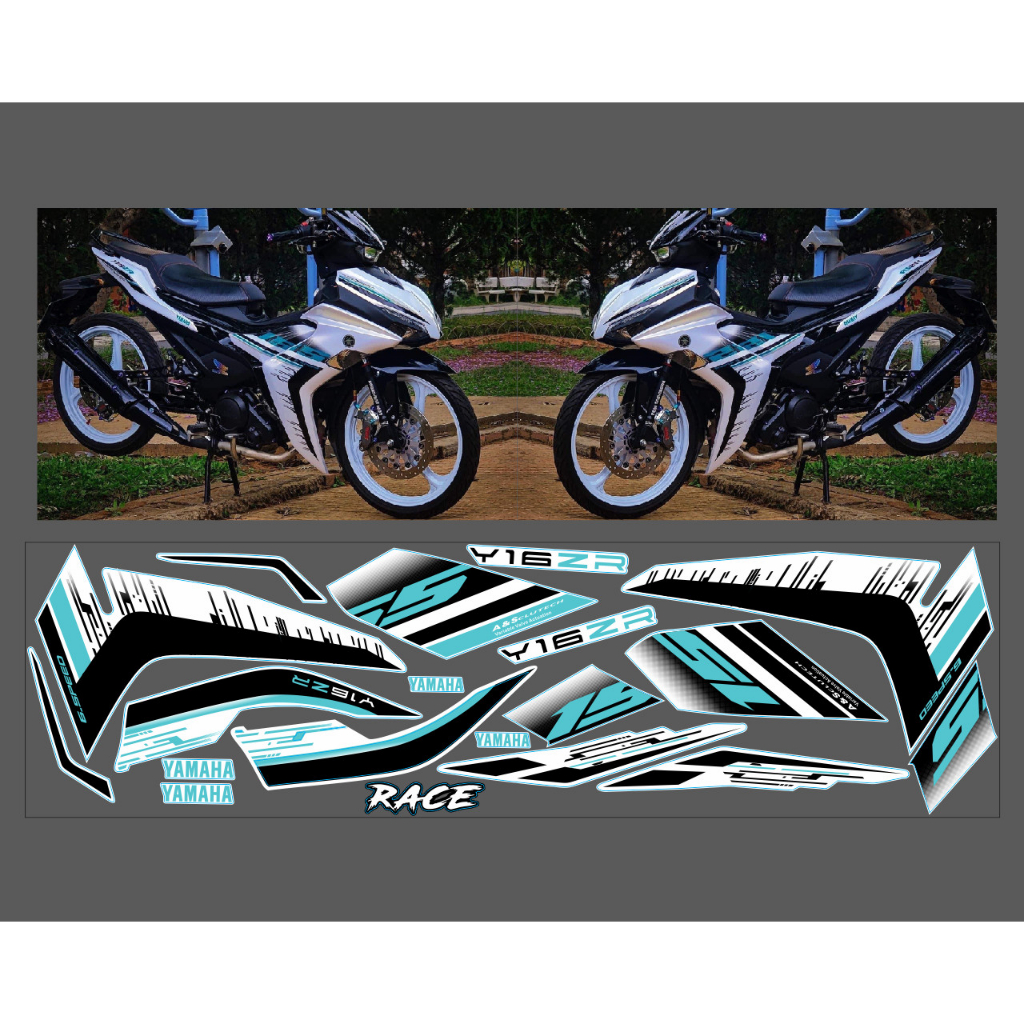 TEM CHẾ Y16ZR 155 TRẮNG ĐEN XANH !