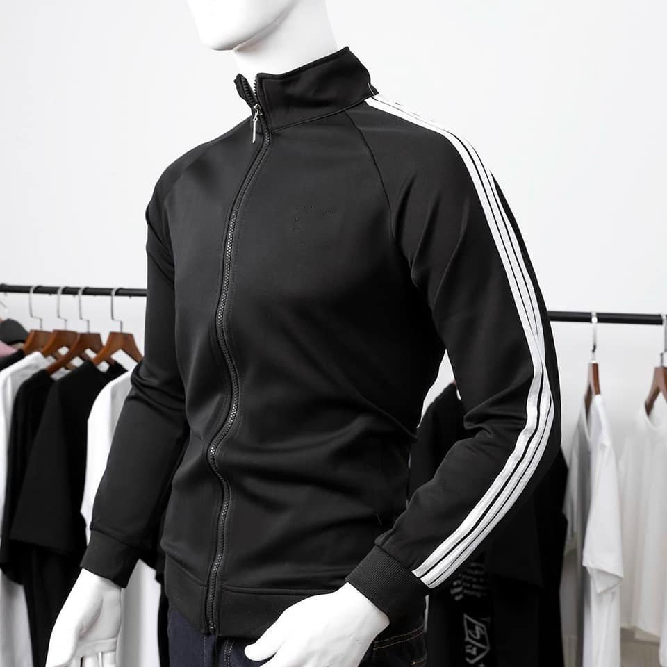 Áo Khoác Bomber Loại 1 Adidas Thể Thao Nam Nỉ Dày Co Giãn Áo Khoác 3 Sọc kẻ Trắng NAM NỮ