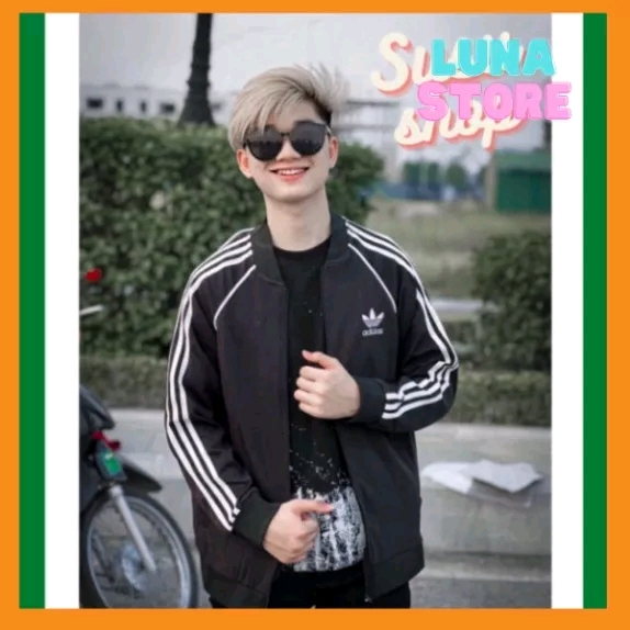 Áo Khoác Bomber Loại 1 Adidas Thể Thao Nam Nỉ Dày Co Giãn Áo Khoác 3 Sọc kẻ Trắng NAM NỮ