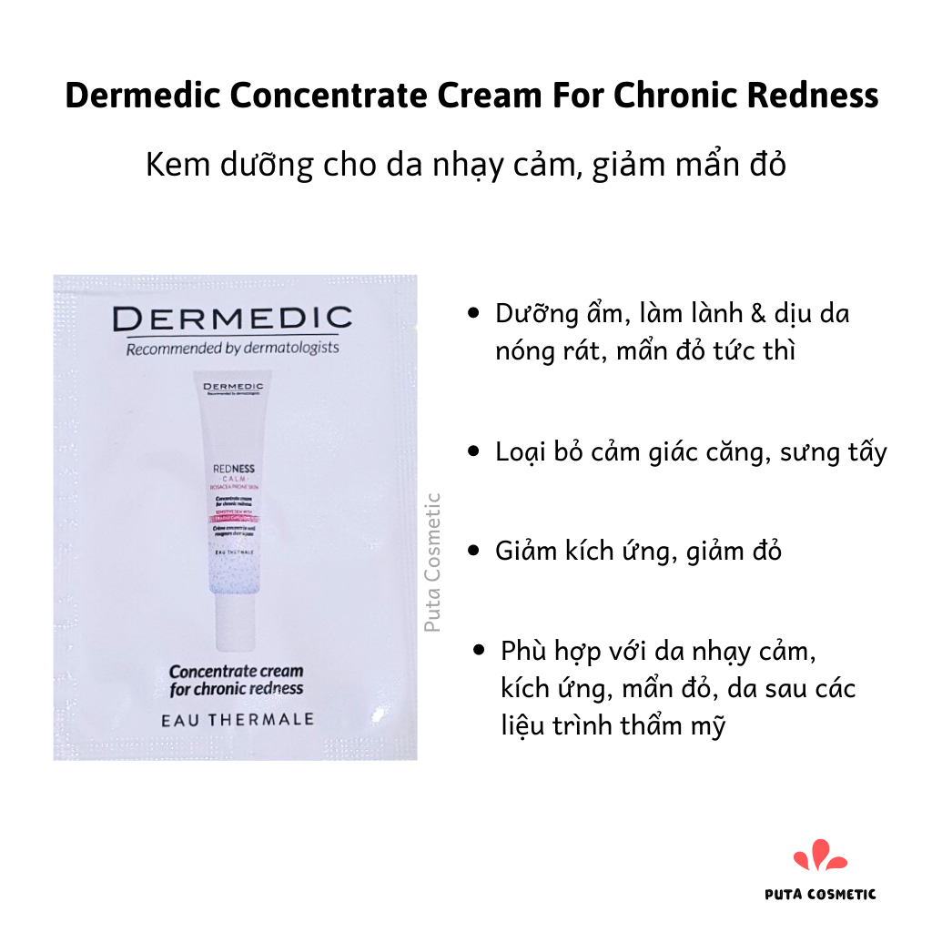 Mini Kem dưỡng Dermedic Redness Concentrate Cream For Chronic - cho da nhạy cảm, mẩn đỏ