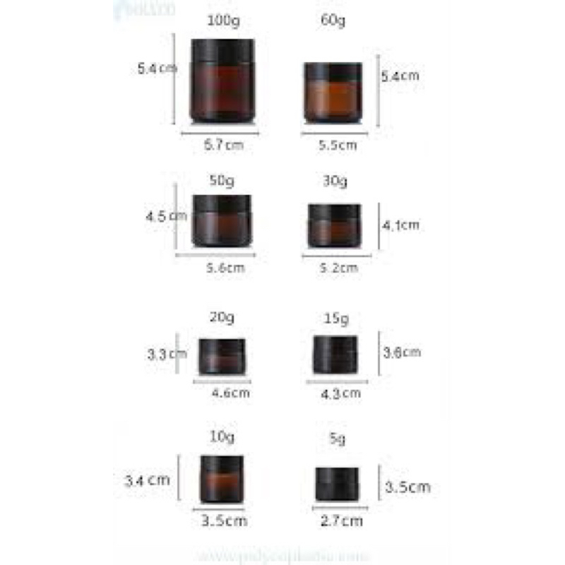 Hũ chiết thủy tinh, hũ 5g /10g / 15g, hũ chiết kem, hũ kem mờ, hủ thủy tinh