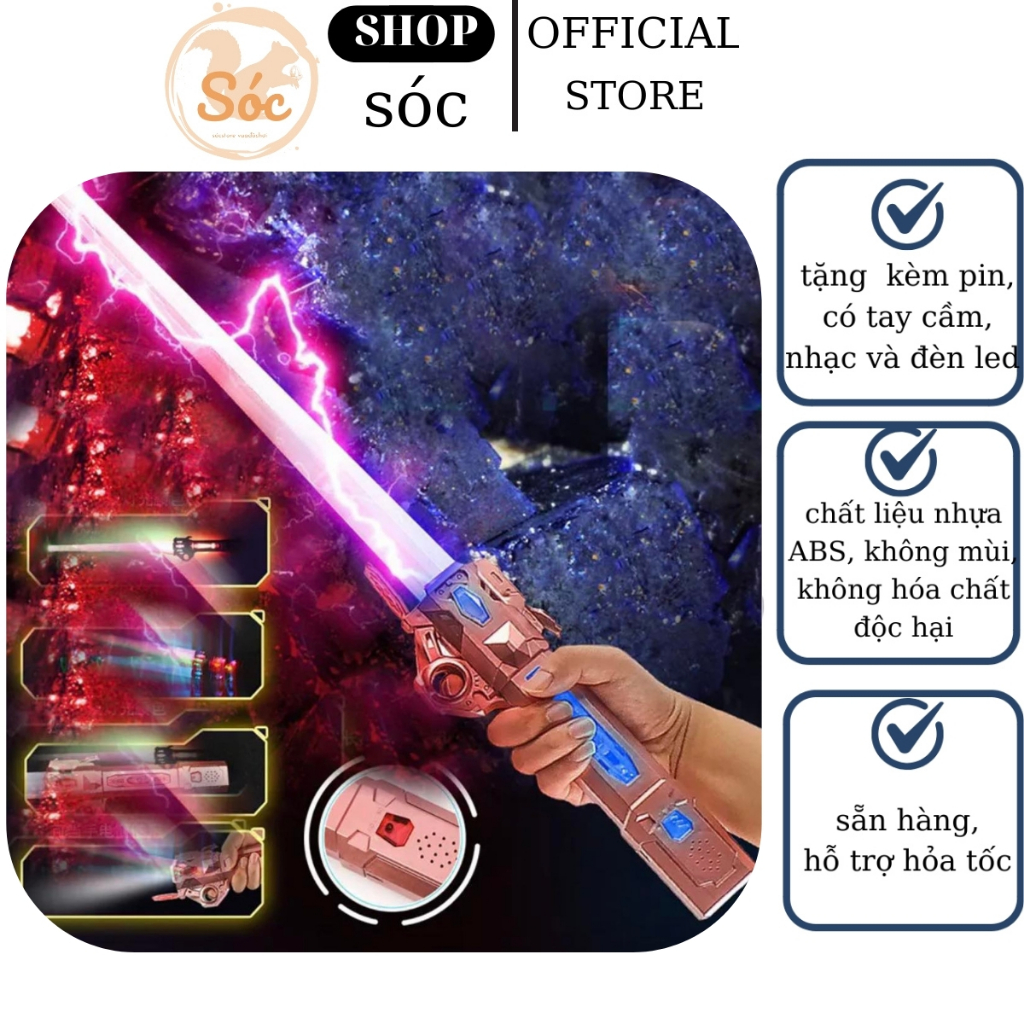 Kiếm Ánh Sáng Lazer Phiên Bản Mới Có Thể Ghép Đôi Sử Dụng Pin Sạc Type C, có khớp nối 2 kiếm thành 1