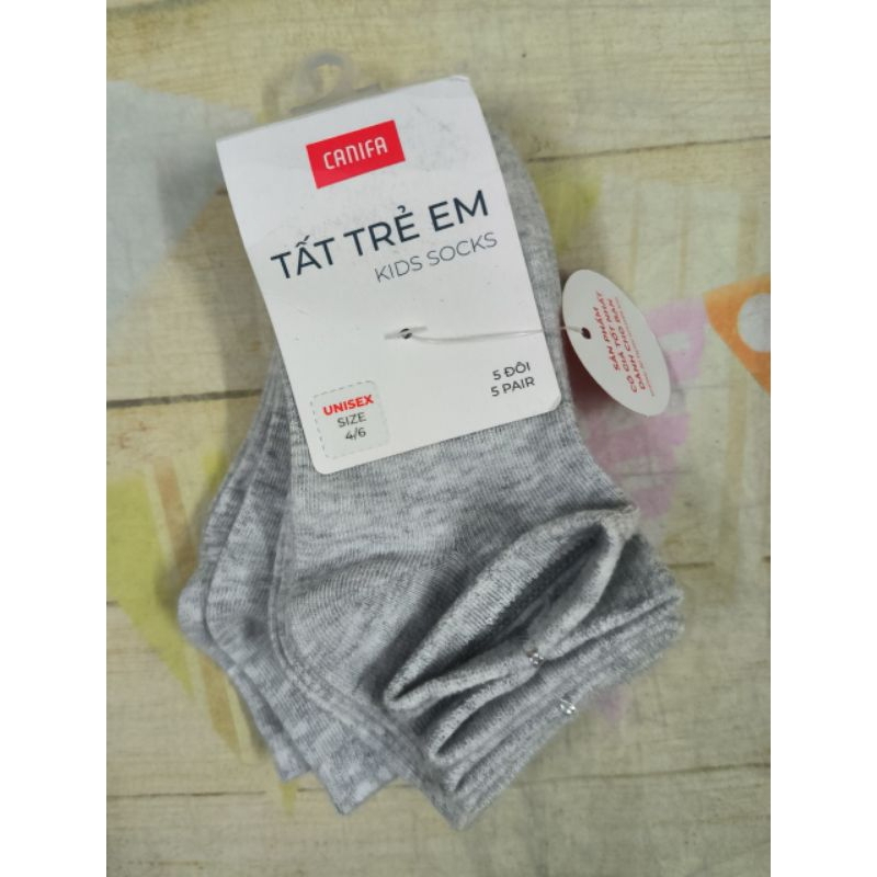 Pack 5 đôi tất unisex trẻ em Canifa