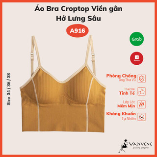 Áo Bra Croptop Cotton Viền Gân Tạo Eo Thon Hở Lưng - Khoét Lưng Free Size 40-55 Kg A916 (Video & Ảnh Thật)