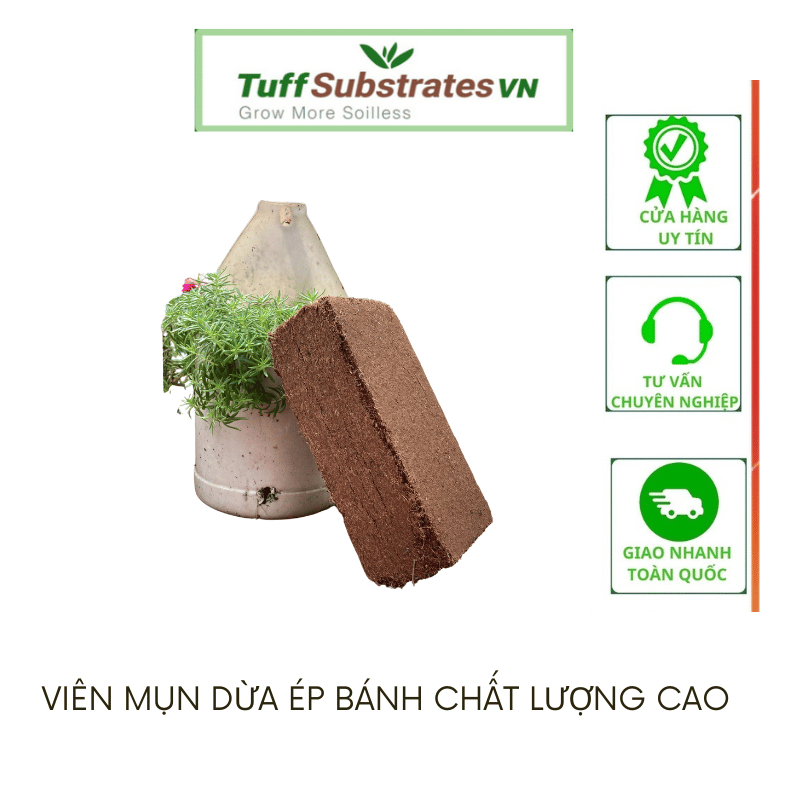 Viên mụn dừa ép bánh 500-600g chất lượng cao - Mụn dừa đã xử lý