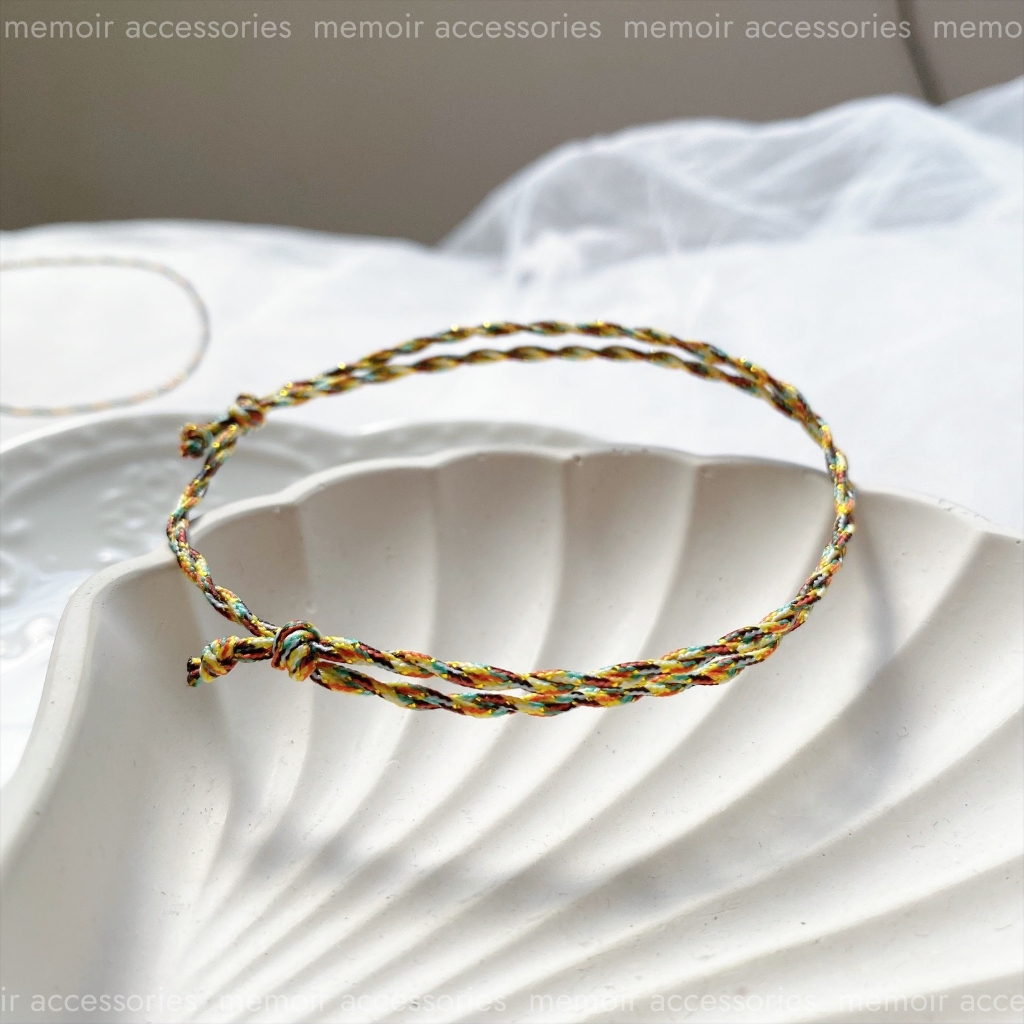 Vòng tay chỉ ngũ sắc bình an, may mắn - Memoir Accessories