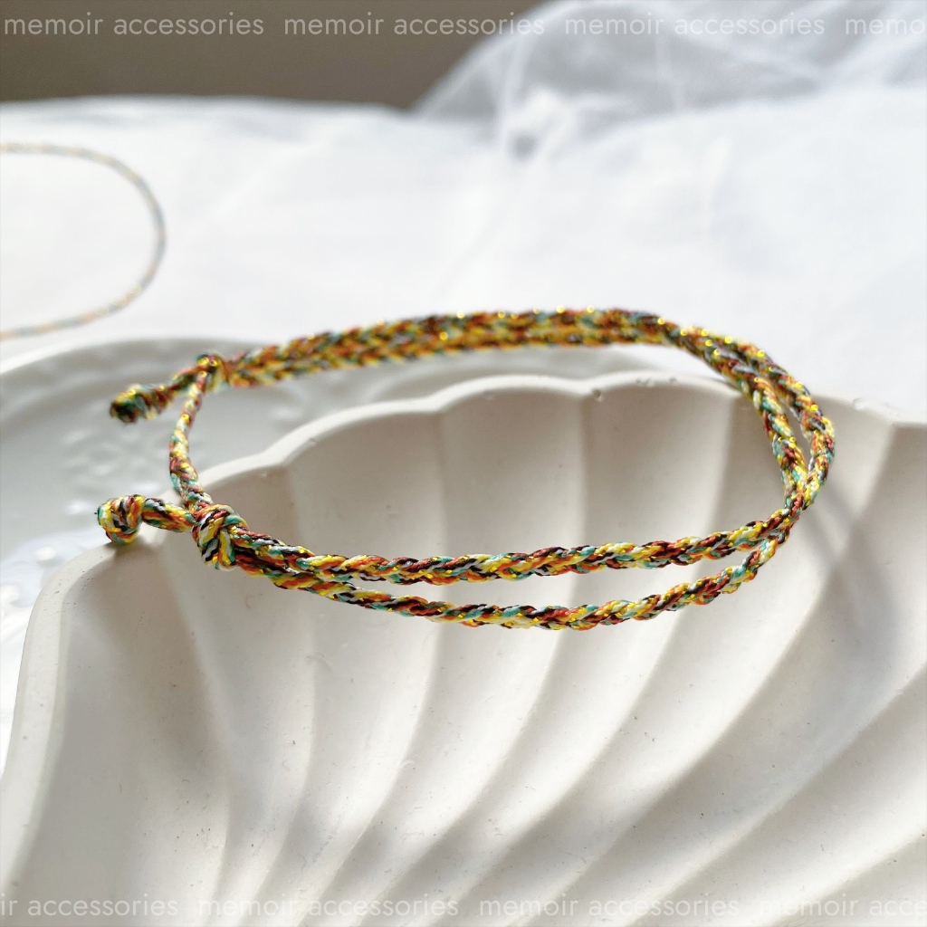 Vòng tay chỉ ngũ sắc bình an, may mắn - Memoir Accessories